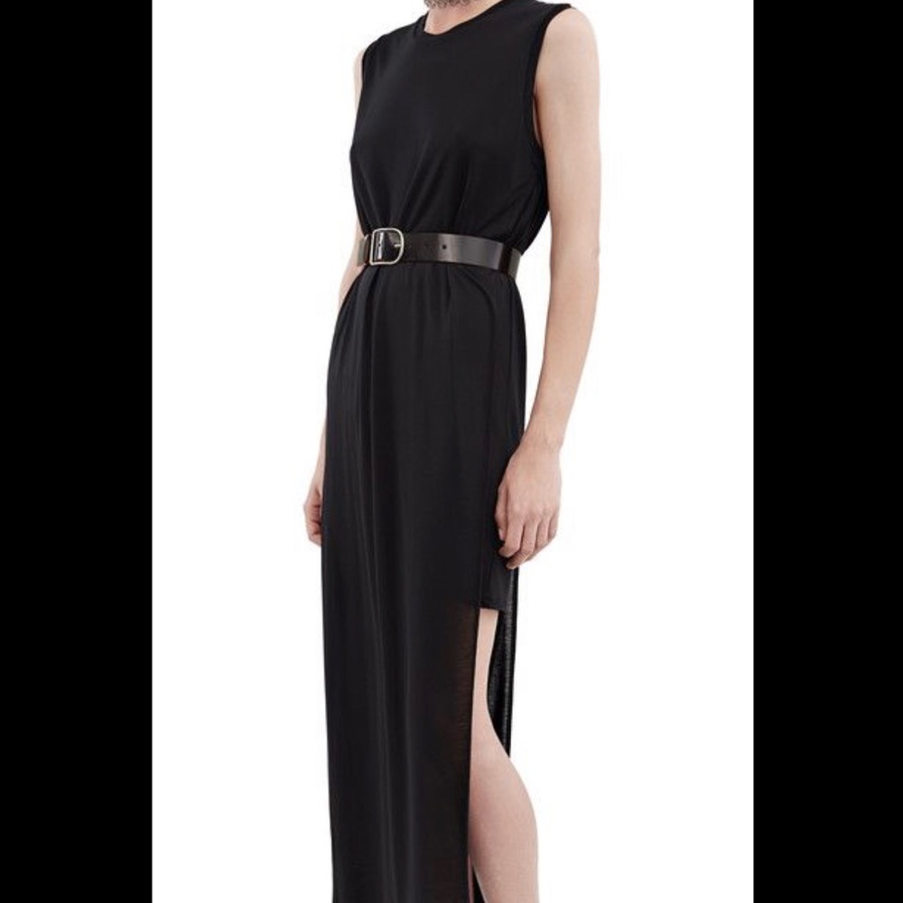 Acne Studios black double layer maxi dress